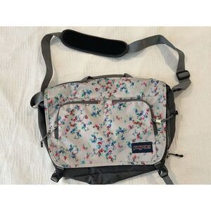 Jansport Messenger/Laptop‎ Bag. Floral/Gray, Multi Pockets.
